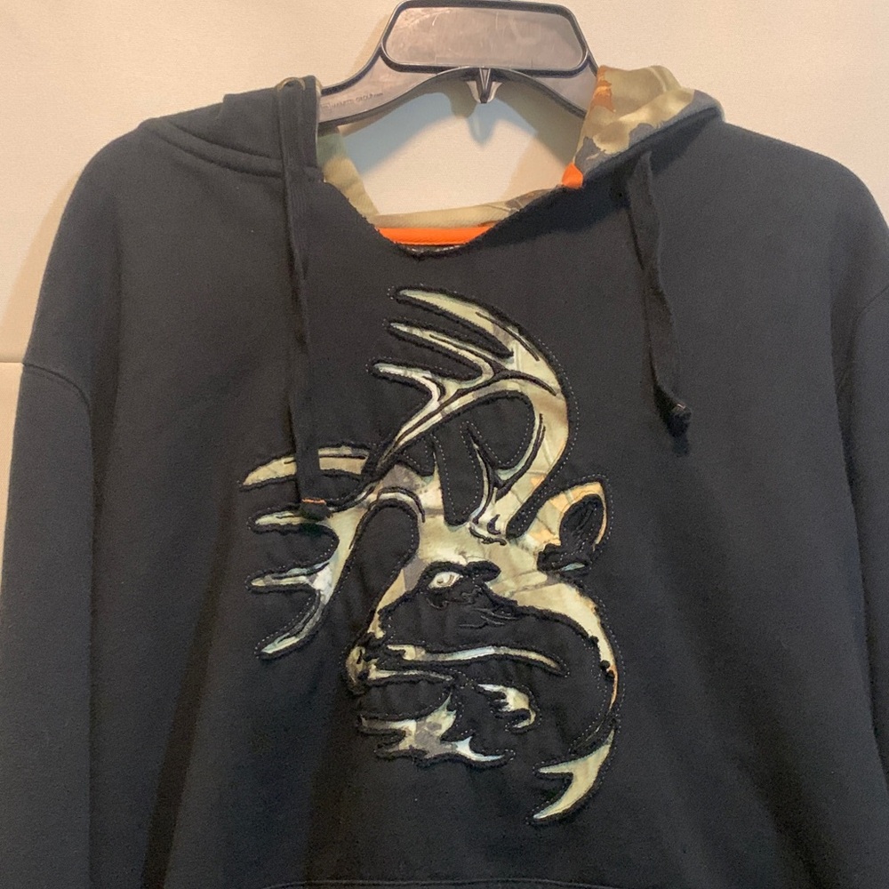 Legendary Whitetails Matching Hoodie Pants Set Black/Orange Camo Trim Large - Picture 6 of 16